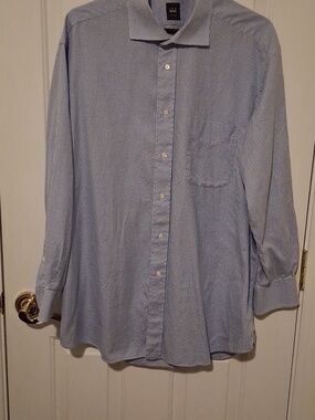 Ike Behar Light Blue Micro-Check Dress Shirt